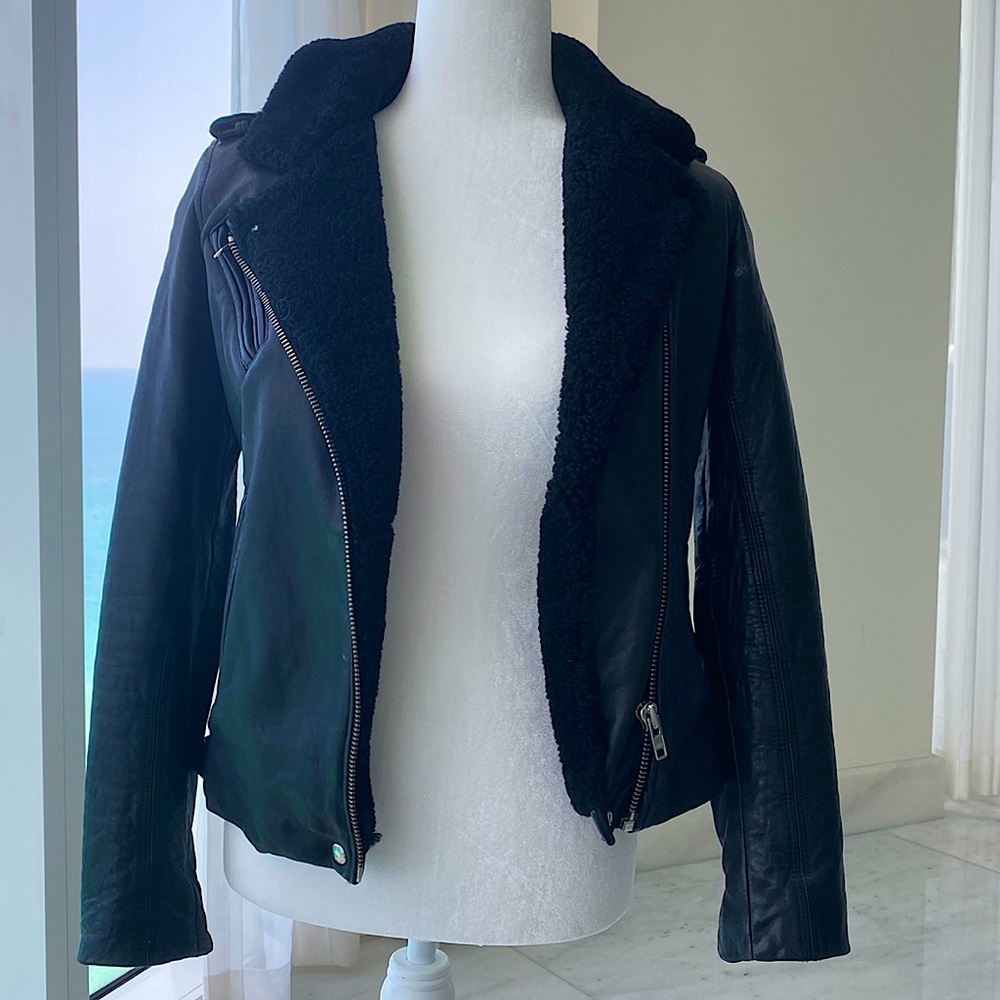 IRO black lamb leather biker jacket